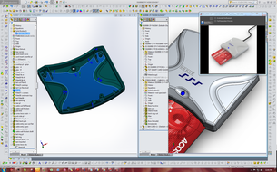 Screengrab of SolidWorks 3D CAD modelling
